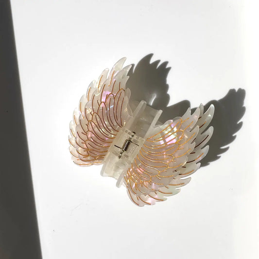 Hand-Painted Angel Wings Claw Hair Clip