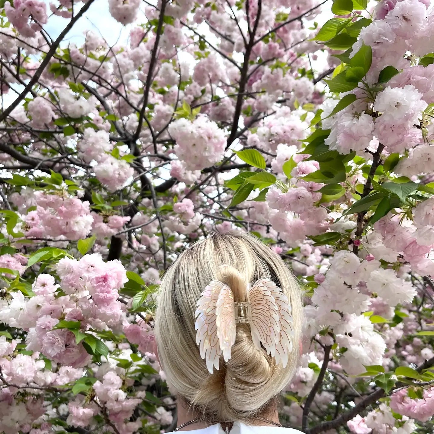 Hand-Painted Angel Wings Claw Hair Clip