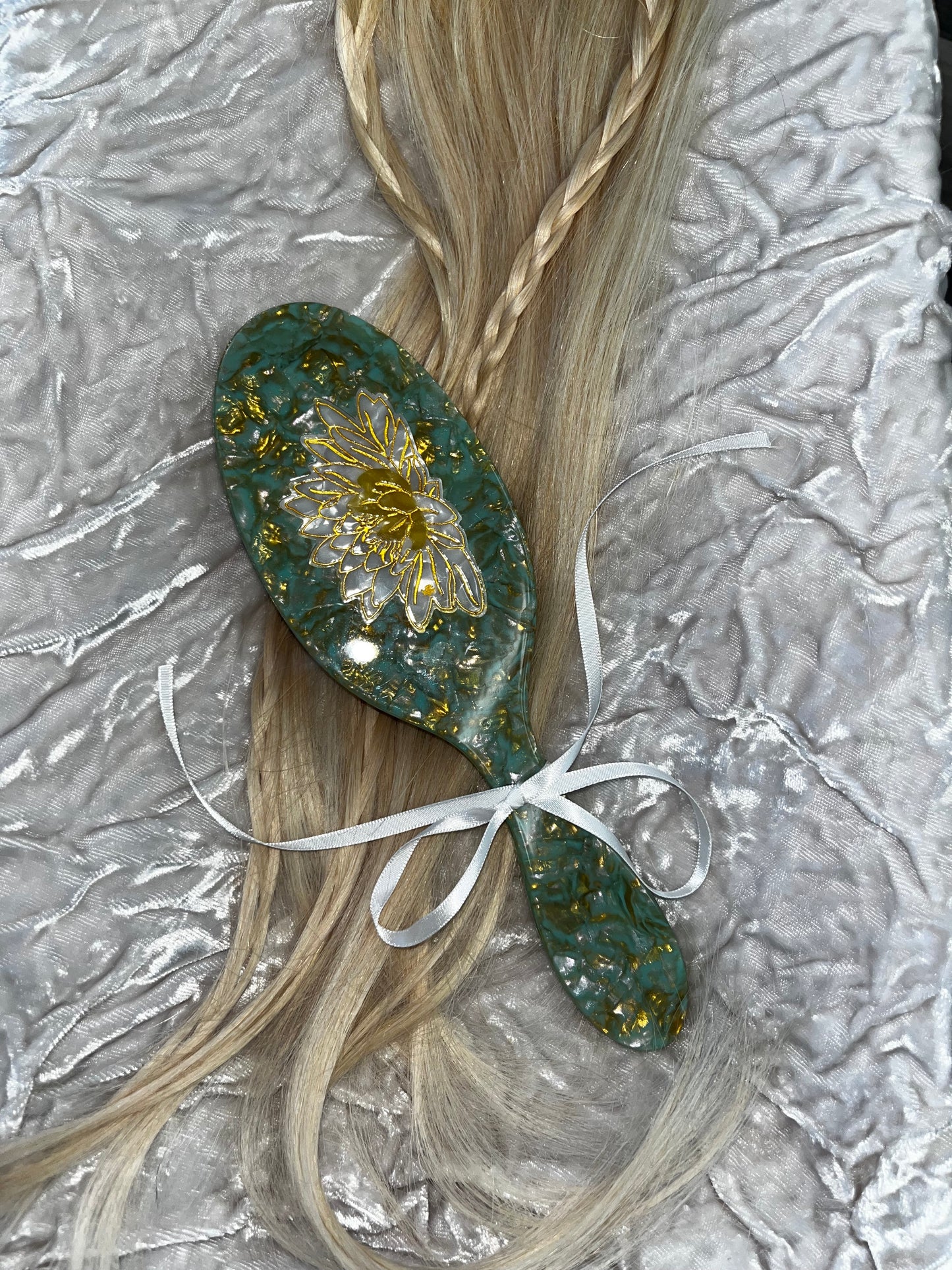 Hand-Painted Acetate 2-1 Daily Hair Brush | Eco-Friendly