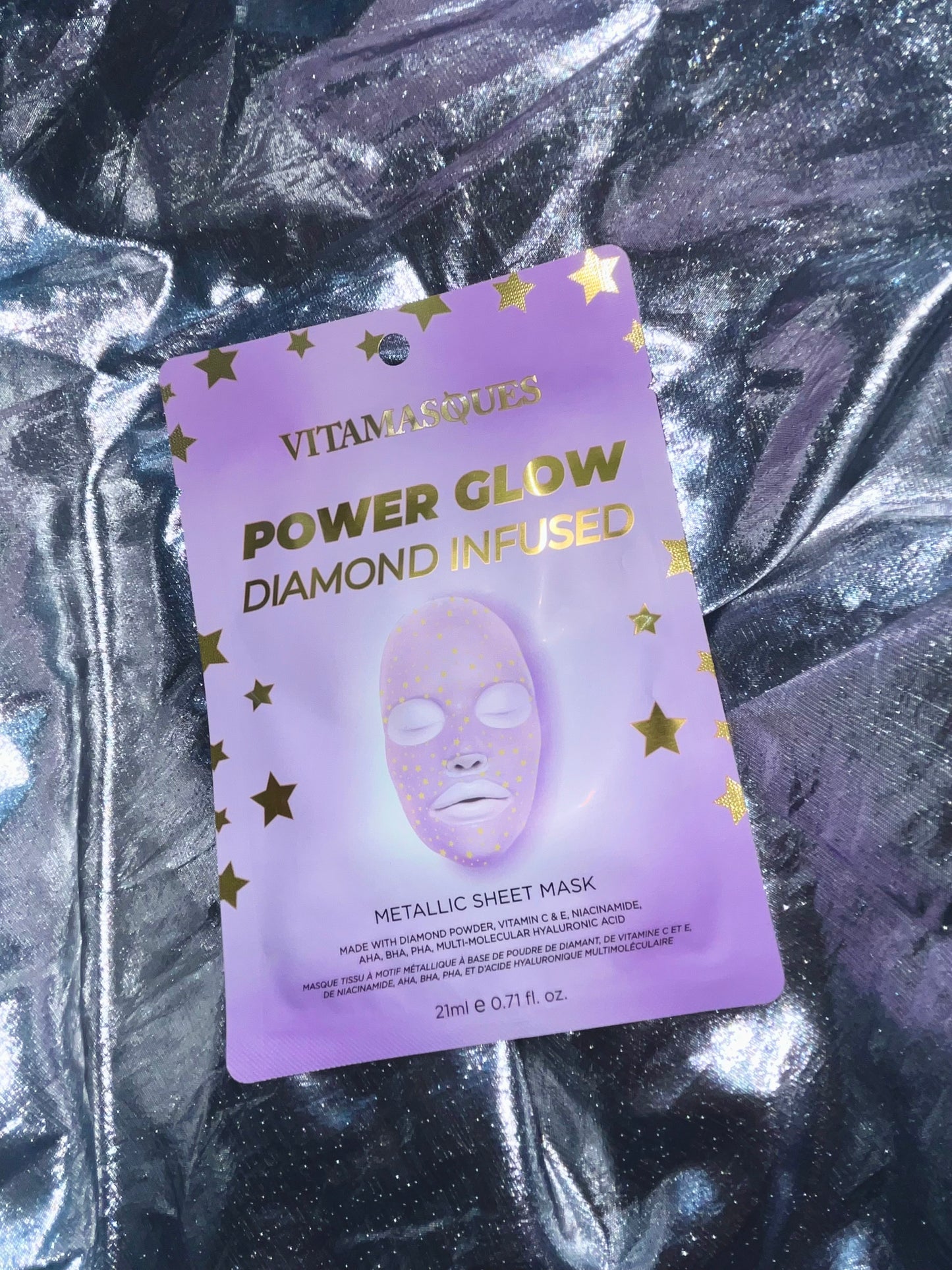 Power Glow Diamond Infused Metallic Face Sheet Mask