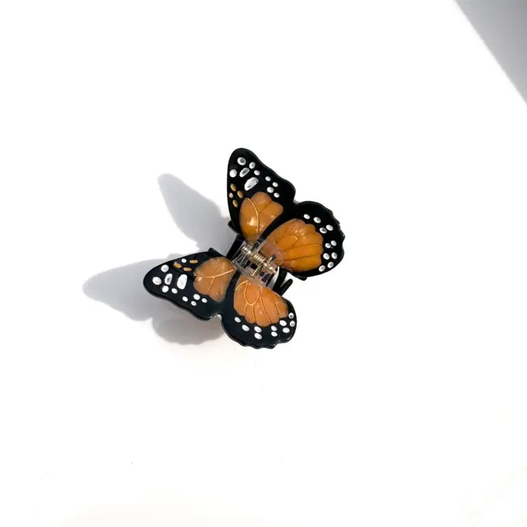 Hand-Painted Mini Monarch Claw Hair Clip | Eco-Friendly